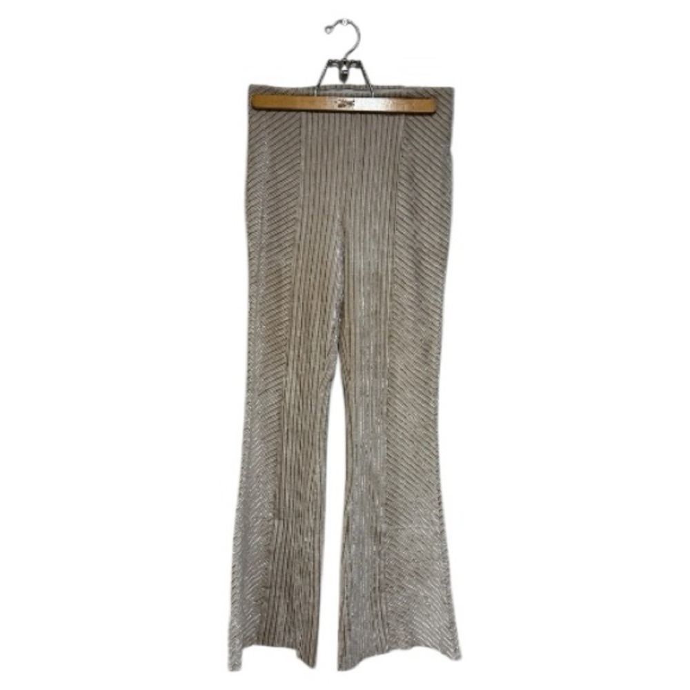 Free People Coduroy Pants Beige with Bell Bottoms raw hem Size 28